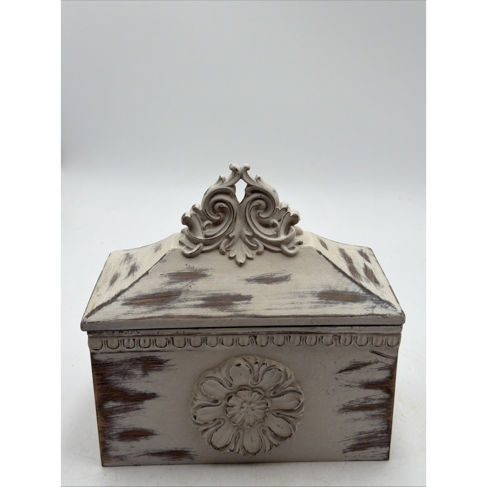 VINTAGE French Country Shabby Chic Trinket/Keepsake Box W/Lid